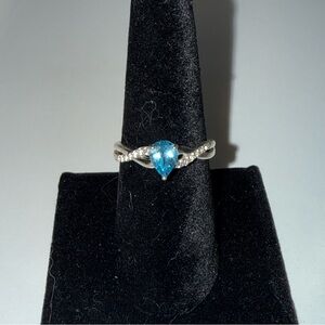 Swiss blue topaz ring